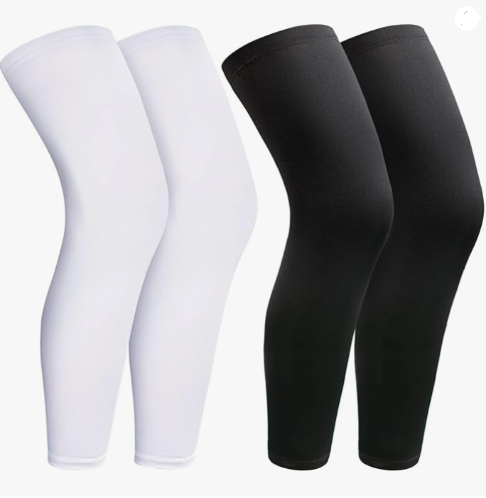 2Pairs Leg Sleeves,Full Leg Compression Sleeve with Anti-slip Silicone Strips for Men Women XXL
