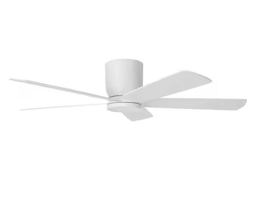 HDC Britton 52 in. Integrated LED Indoor Matte White Ceiling Fan with Light Kit and Remote Control