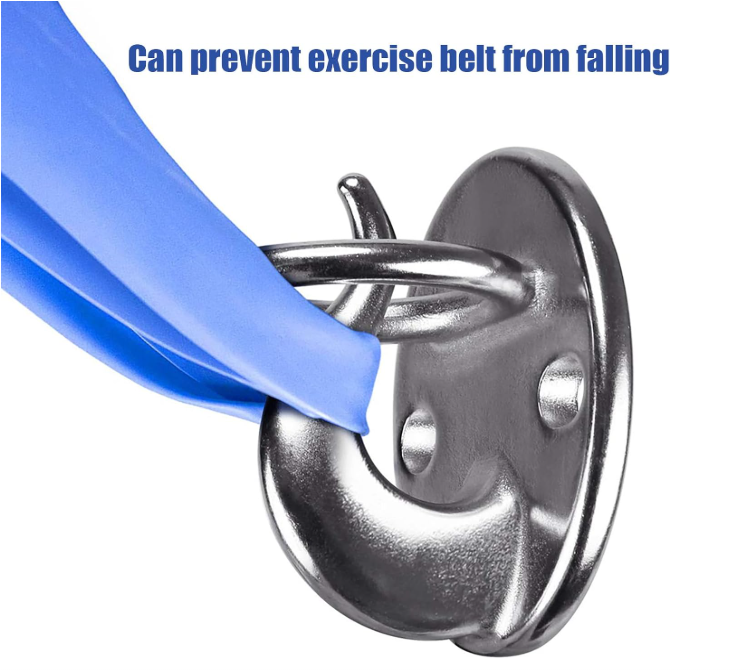 1 piece Resistance Band Wall Anchor Stainless Steel Workout Wall Mount Anchor Exercise Wall Anchor Silver Workout Band Anchor for Home Gym Wall Mounts Gym Anchor