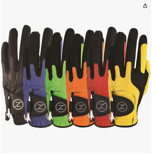 Zero Friction Men's Compression-Fit Synthetic Golf Glove, Universal Fit One Size