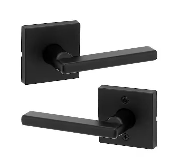 Halifax Square Matte Black Hall/Closet Passage Door Lever