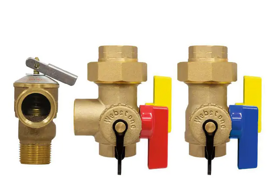 Webstone 3/4 in. EXP Ultra-Compact Tankless Water Heater Service Valve Kit with 2-Lead Free Full Port Brass Ball Valves