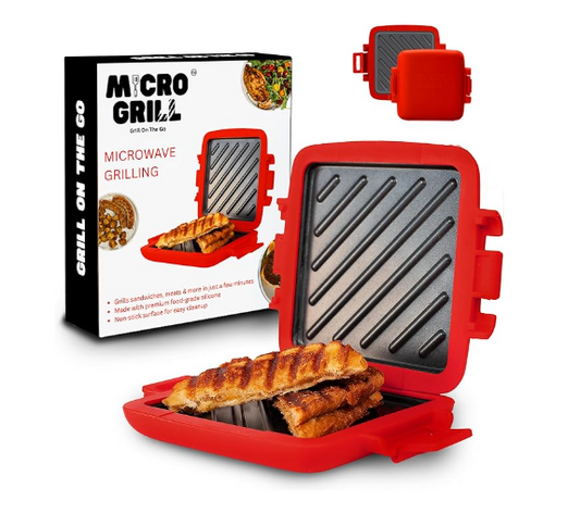 Micro Grill | Microwave Sandwich Maker Grilled Cheese Munchy (Red)