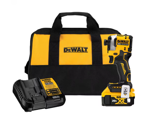ATOMIC 20V MAX Lithium-Ion Cordless 1/4 in. Brushless Impact Driver Kit, 4 Ah Battery, Charger, and Bag