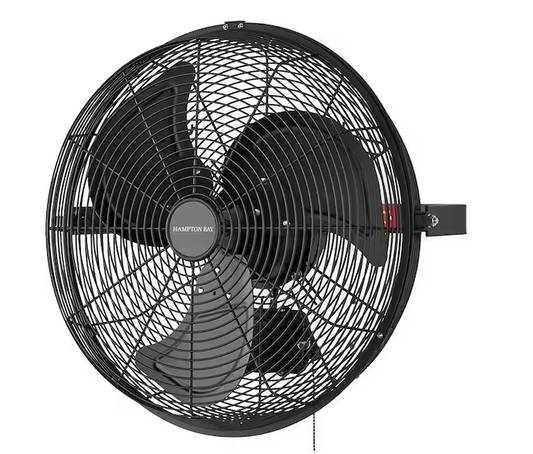 18 in. 3-Speed High Velocity Black Wall Mount Fan with 3 Blades