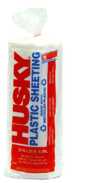 Husky 20 ft. x 25 ft. Clear 4 mil Plastic Sheeting