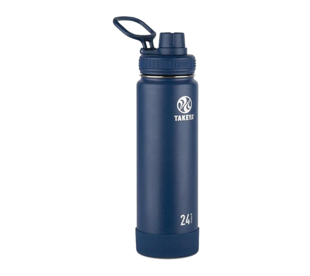 Water Bottle with Spout Lid Double Stainless Steel Insulation 24 oz, Midnight Blue