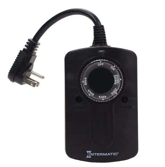 Intermatic 1000-Watt Outdoor Timer with Photocell Light Sensor for Christmas Lights and Decorations