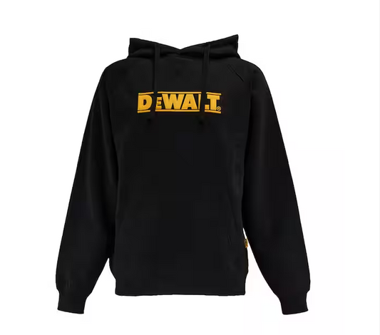 Dewalt Weatherford Men's Large Black Cotton/Poly Hoodie Sweatshirt with Front Pocket and Logo