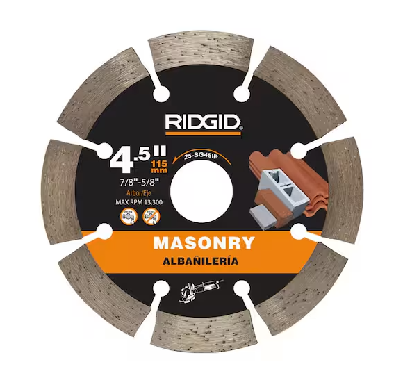 RIDGID 4-1/2 in. Masonry Cutting Segmented Rim Diamond Blade