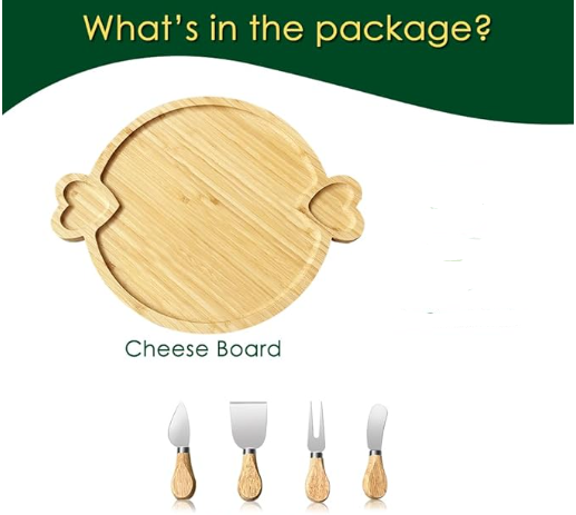 Hongsane Charcuterie Boards, Cute Bamboo Cheese Board