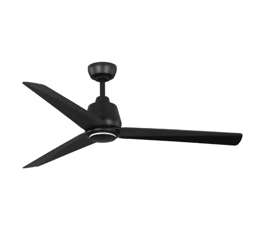 Sandro 56 in. Indoor/Outdoor Matte Black Ceiling Fan with Remote and LED Accent Ring Light
