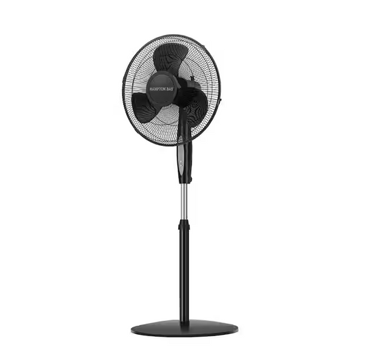 Hampton Bay 16 in. 3 Speed Digital Oscillating Standing Fan with Adjustable Height