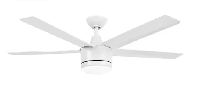 HDC Merwry 52 in. Intergrated LED Matte White Ceiling Fan With Light And Remote Control