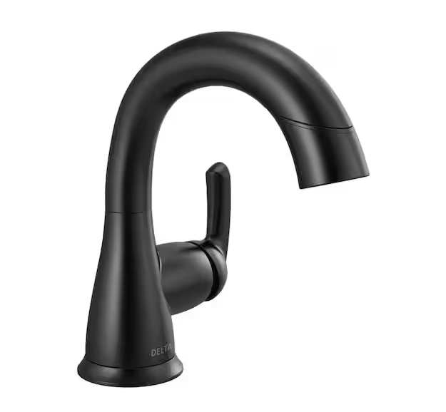 Delta Broadmoor Single Hole Single-Handle Bathroom Faucet with Pull-Down Sprayer in Matte Black