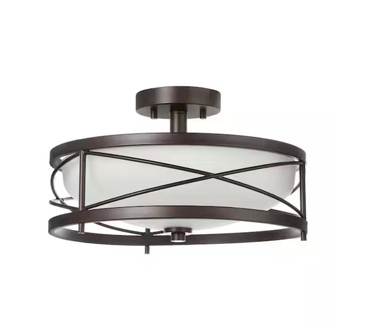 HDC Thayer 2-Light Oil Rubbed Bronze Semi-Flushmount