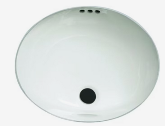 PROFLO Vitreous China Undermount Oval White Bathroom Sink (17-in x 13.75-in)