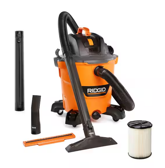 RIDGID 12 Gallon 5.0 Peak HP NXT Shop Vac Wet Dry Vacuum with General Debris Filter, Locking Hose and Accessory Attachments