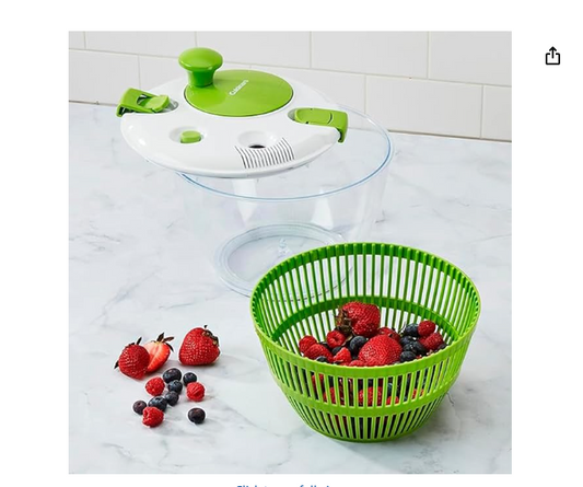 Large Spin Stop Salad Spinner- Wash, Spin & Dry 5qt