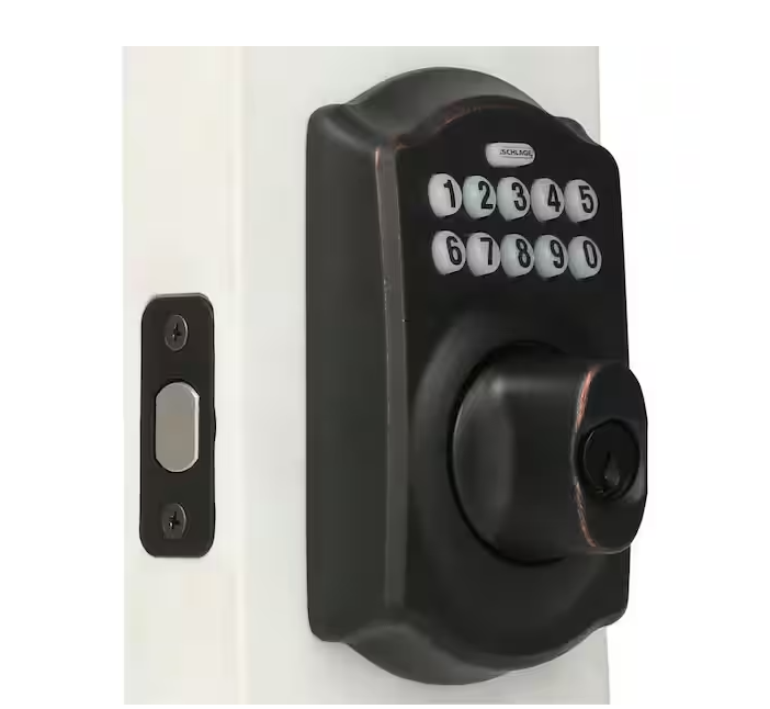 Schlage Camelot Aged Bronze Electronic Keypad Deadbolt