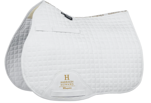 Harrison Howard All-Purpose Saddle Pad Suede Saddle Pad for Horses, White