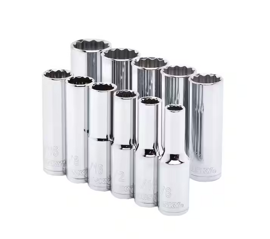 1/2 in. Drive Deep SAE Socket Set (9-Piece)