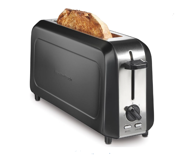 Extra Long Slot 2 Slice Toaster with Browning Control, Bagel Function, Black