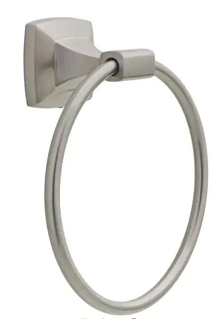 Delta Portwood Wall Mount Round Closed Towel Ring Bath Hardware Accessory in Brushed Nickel