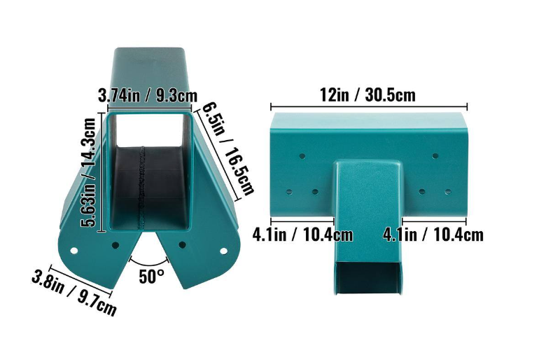 Vevor 12 in. Swing Set Bracket A-Frame Construction Swing Set Hardware Iron Material Green Middle Bracket Swing Set Kit