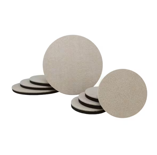 Everbilt (4) 7 in. and (4) 3-1/2 in. Beige and Black Round Felt Heavy Duty Furniture Slider Pads for Hard Floors (8-Pack)