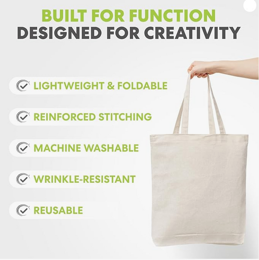 Simpli-Magic Canvas Tote Bags, 13x15" 10pk