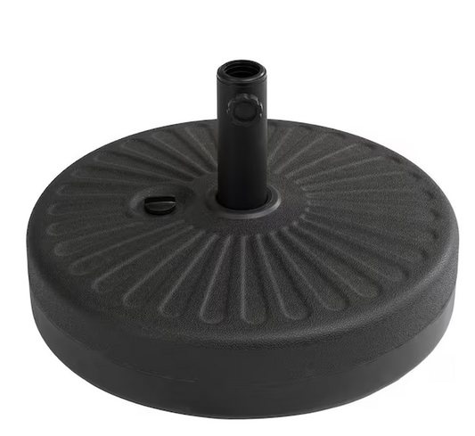 Sunjoy Jimson 5 lbs. Universal Water and Sand Inject Spoke Texture Patio Umbrella Base in Black