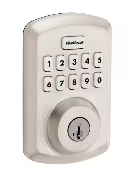 Kwikset Powerbolt 250 10-Button Keypad Satin Nickel Transitional Electronic Deadbolt Door Lock