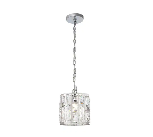 Kristella 1-Light Chrome Crystal Pendant Light