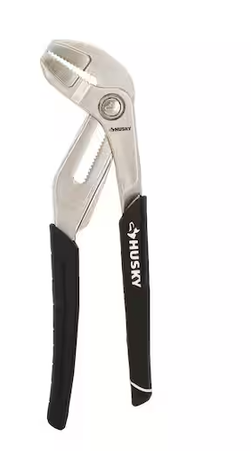 Husky 8 in. Groove Pliers with Quick Adjusting Joint and Straight Jaw