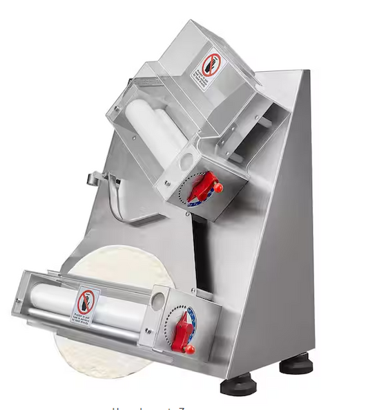 Vevor 3-12 in. Automatic Dough Roller Sheeter Stainless Steel 370W Electric 260 Per Hour Pizza Dough Roller