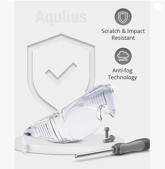 Aqulius 3 Bulk Pack Safety Glasses Over Eyeglasses (Anti-Fog & Scratch Resistant)