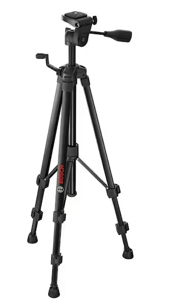 Bosch Compact Tripod with Extendable Height for Use with Line Lasers, Point Lasers, and Laser Distance Tape Measuring Tools