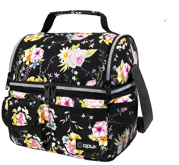 OPUX Lunch Box Insulated , Dual Compartment, Floral