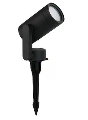 Hampton Bay Smart 450 Lumens Low Voltage Black LED Outdoor Spotlight Powered by Hubspace