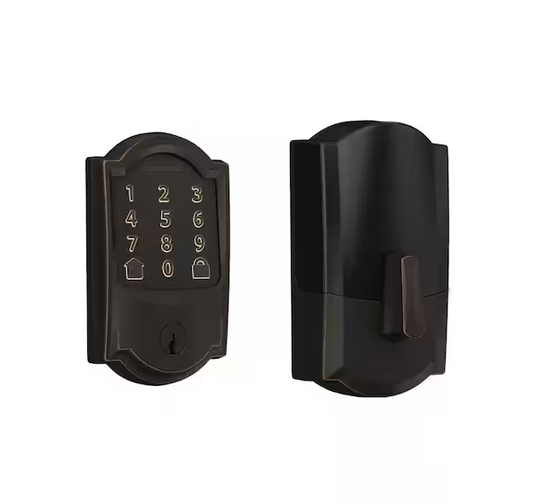 Camelot Aged Bronze Encode Smart WiFi Lock with Alarm