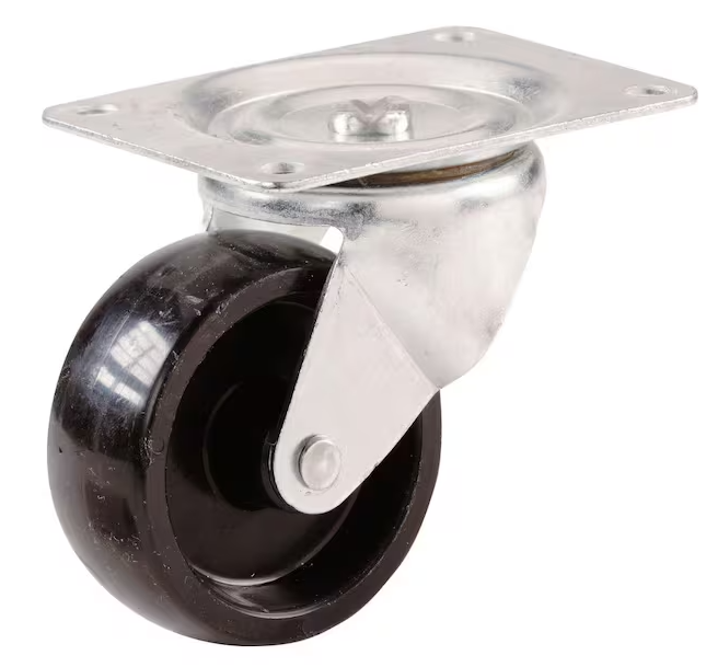 Shepherd 3 in. Black Polypropylene and Steel Swivel Plate Caster with 210 lb. Load Rating