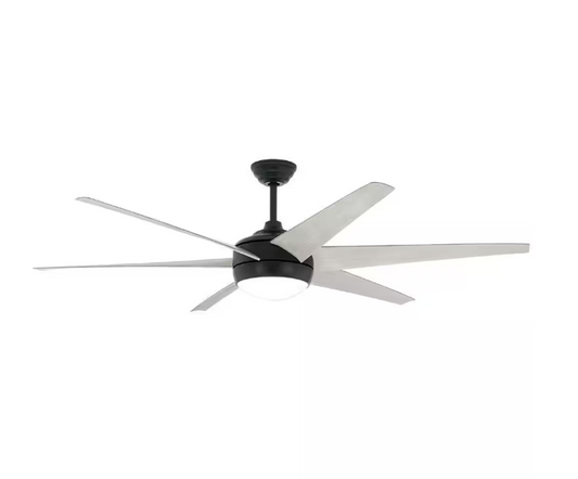 Windward 68 in. White Color Changing Integrated LED Matte Black Ceiling Fan with Light Kit, DC Motor and Remote