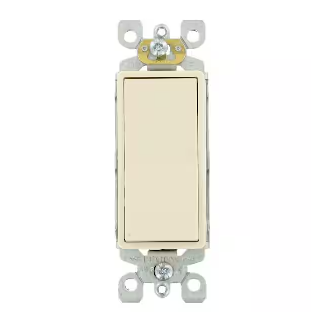 Leviton Decora 15 Amp Single-Pole AC Quiet Switch, Light Almond (9-Pack)