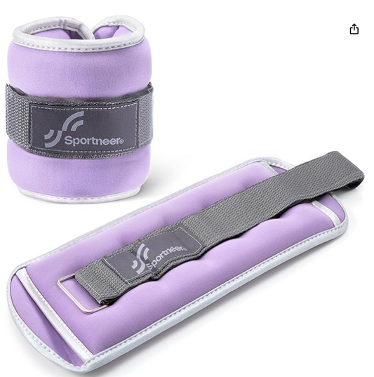Ankle Weights Wrist Weights 1LBS Pair Purple, 1lbs x 2