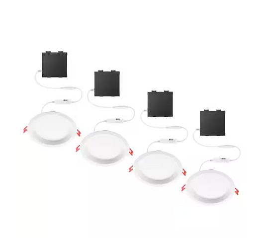 Premium Series 6 in. LED, 2-Level Lumen Select, Baffle Canless Recessed Light, Adjustable CCT