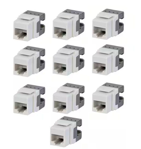 CE Category 6 Jack in White (10-Pack)