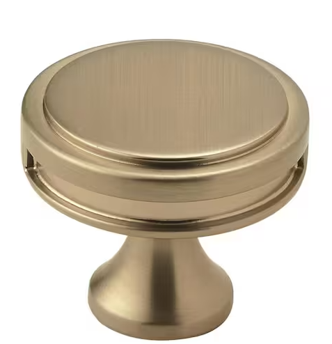 Amerock Oberon 1-3/8 in. (35mm) Modern Golden Champagne Round Cabinet Knob