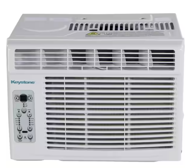 Keystone 12,000 BTU 120V Window Air Conditioner KSTAW12BE Cools 550 Sq. Ft. with Remote Control in White