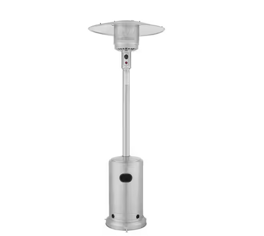 Hampton Bay 48000 BTU Stainless Steel Propane Standing Patio Heater with Wheels